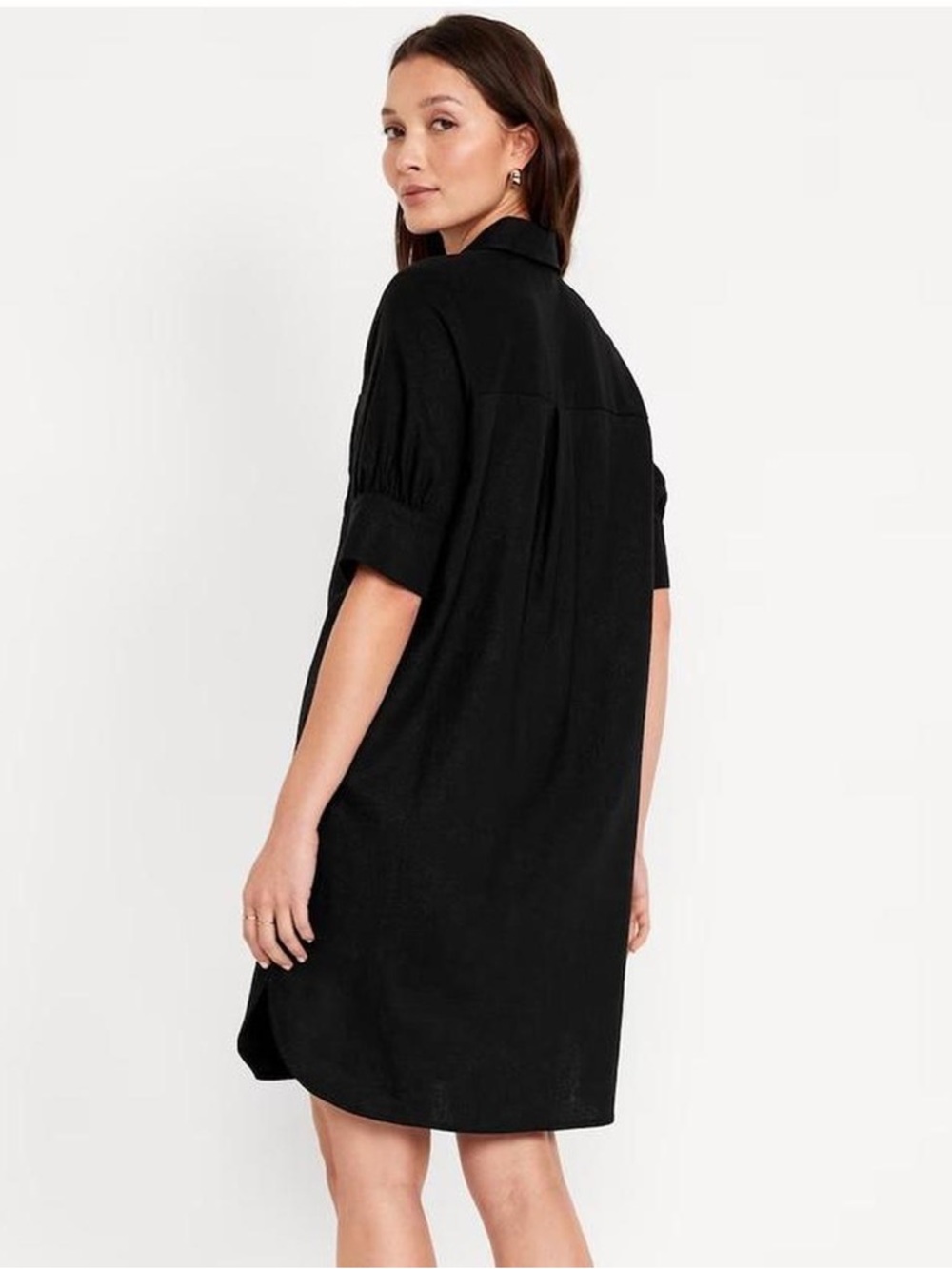 Old Navy Shirt Dress — Black — Small